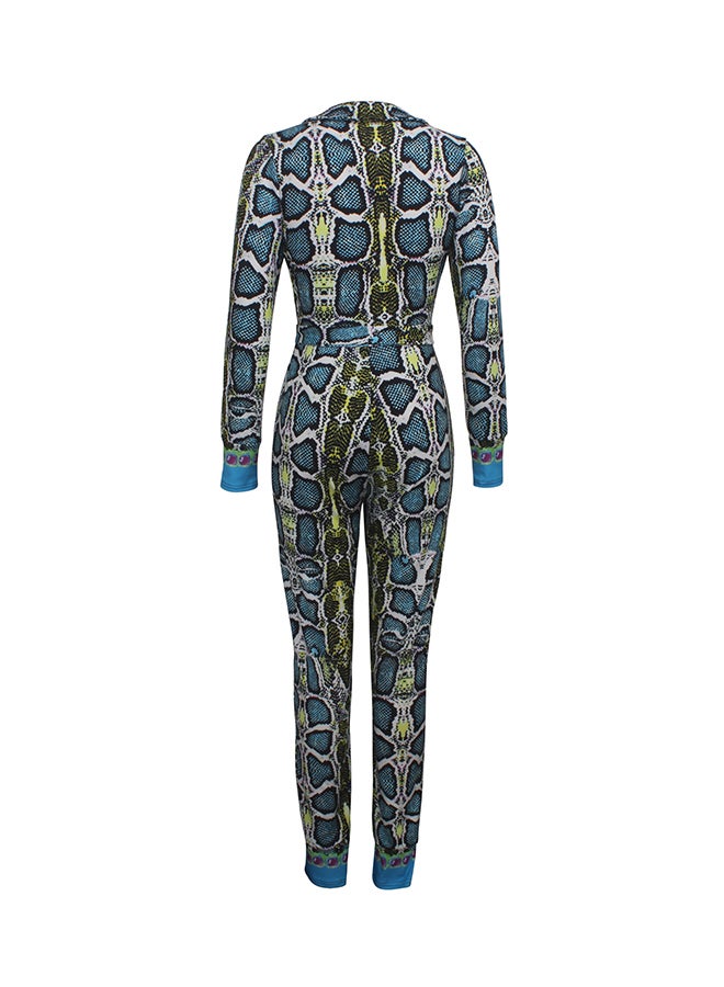 Sleeveless Long Pants Wide Leg Jumpsuit Blue  - Image 3