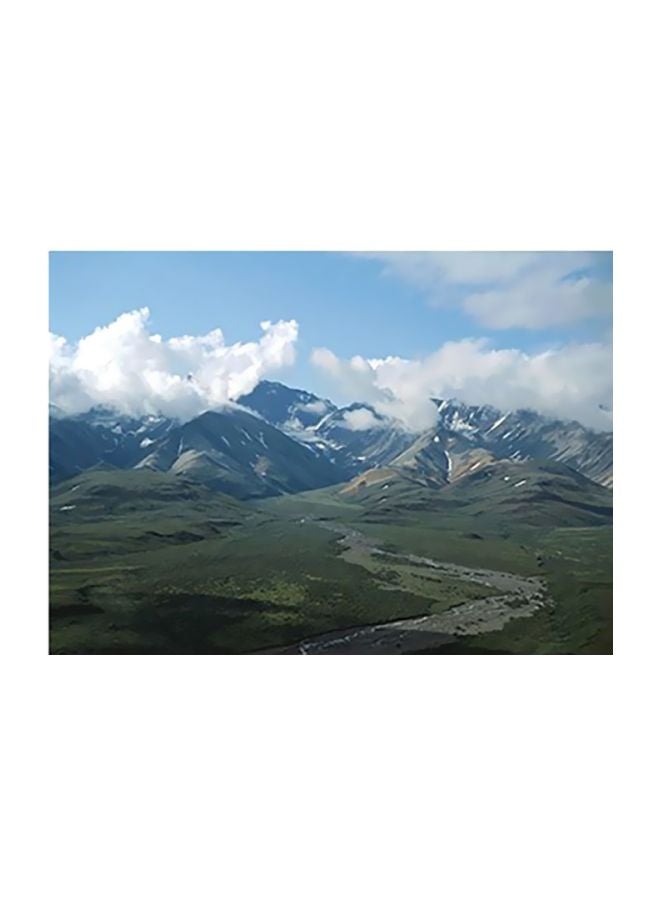 بوستر حائط للتزيين أخضر / أزرق / أبيض 18x24سم