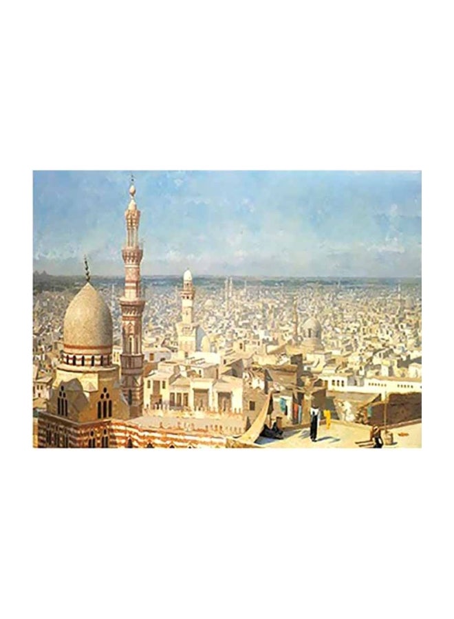 بوستر حائط للتزيين أزرق/أصفر/بيج 40x60سم