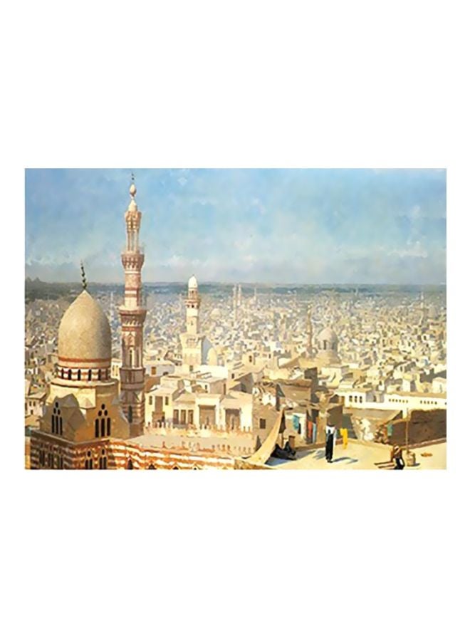 Decorative Printed Wall Poster Yellow/Blue 18x24cm