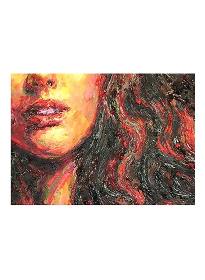 بوستر جداري مطبوع للتزيين أحمر/أصفر/أسود 31x45سم