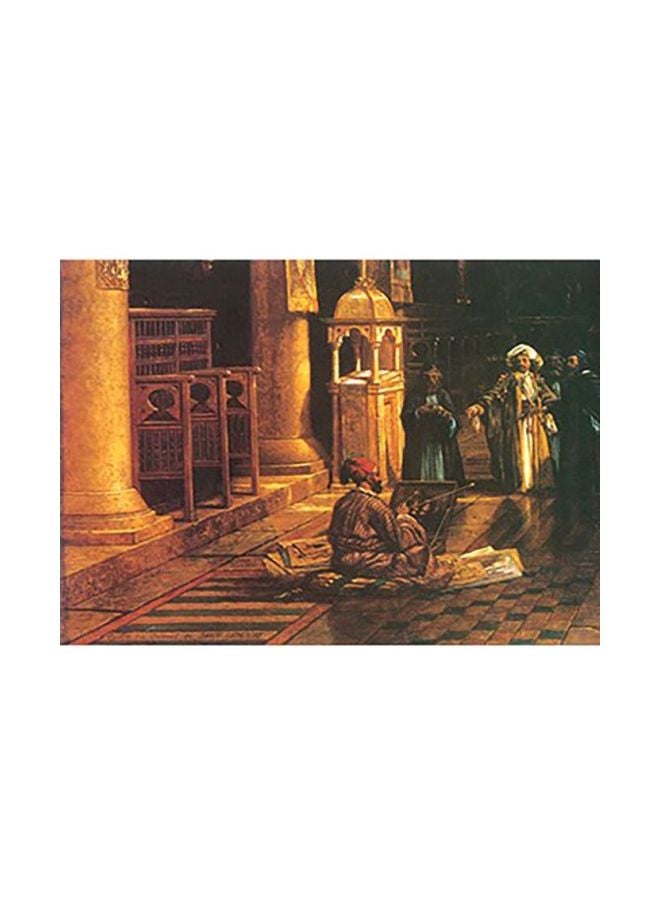 بوستر حائط للتزيين ذهبي/بني/أبيض 24x18سم