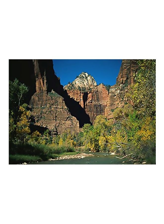 Decorative Wall Poster Green/Brown/Blue 18x24cm