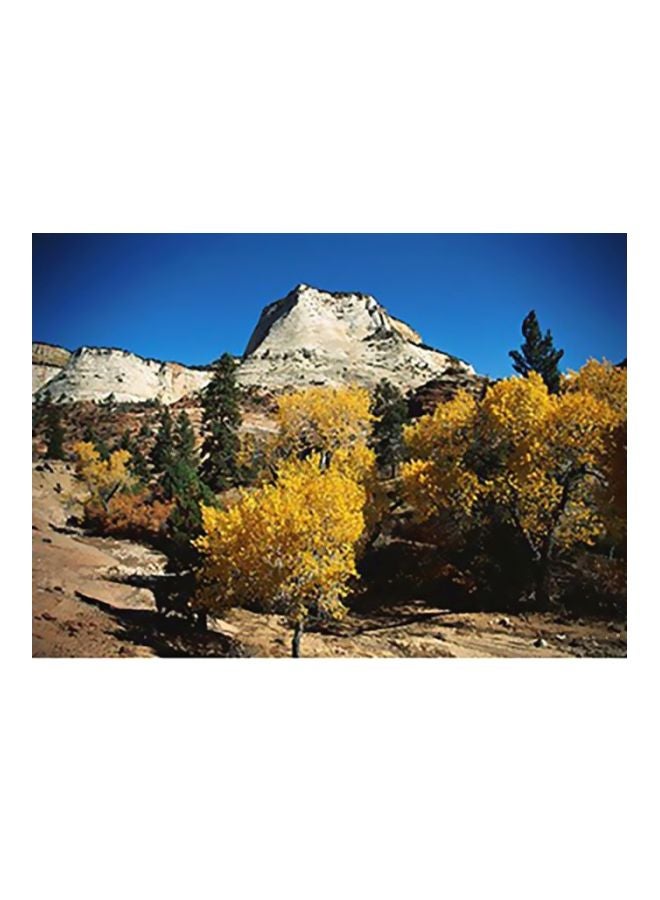 PHOTOBLOCK Decorative Wall Poster Blue/Yellow/Grey 31x45cm