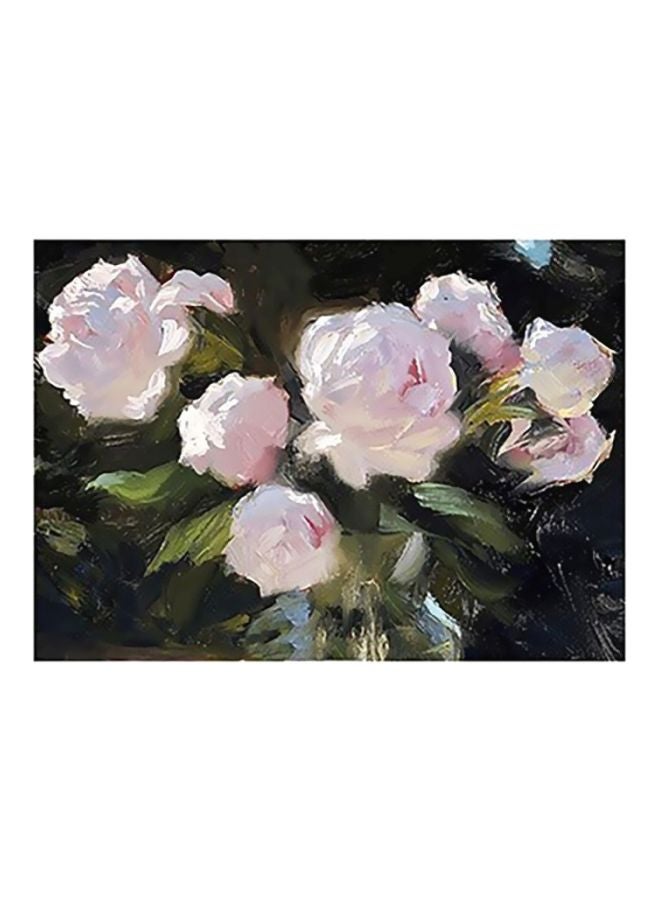 Decorative Wall Poster White/Green/Pink 40x60cm