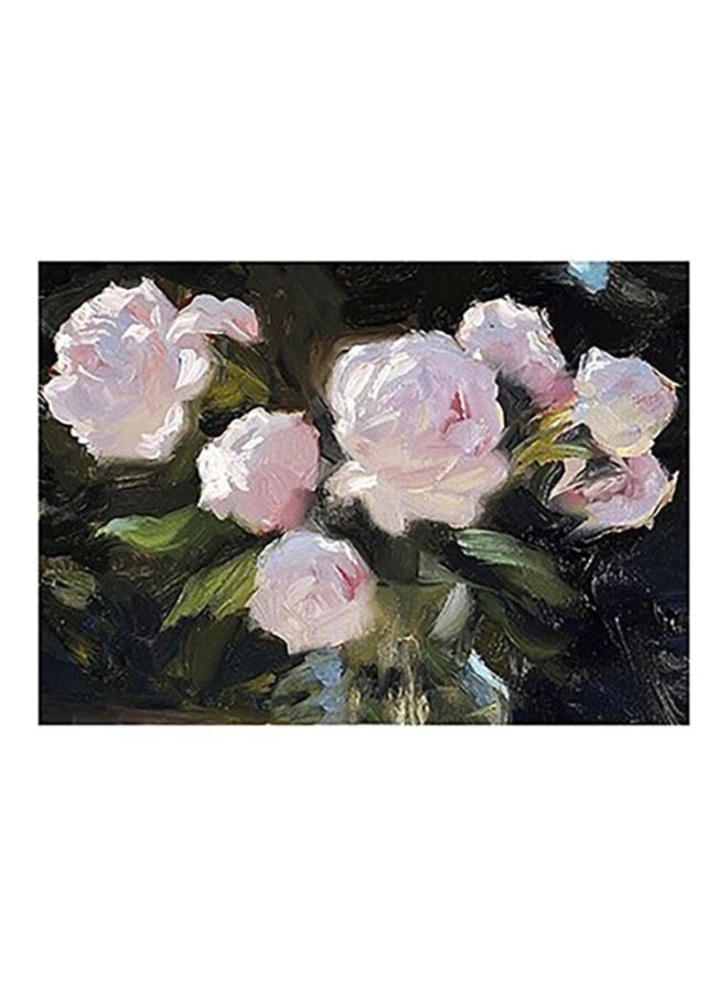 بوستر حائط للتزيين وردي/ أبيض/ أخضر 24x34سم