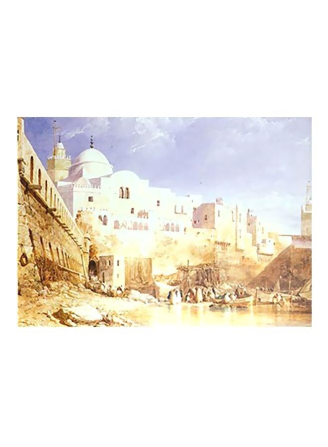 بوستر حائط للتزيين أزرق/أصفر/أبيض 31x45سم