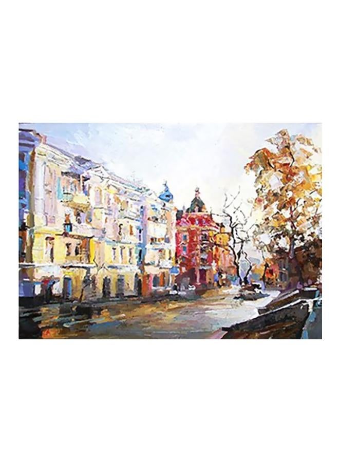 Decorative Wall Poster White/Yellow/Blue 24x34cm