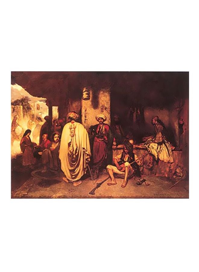 بوستر حائط للتزيين بني/ أصفر /أحمر 40X60سم