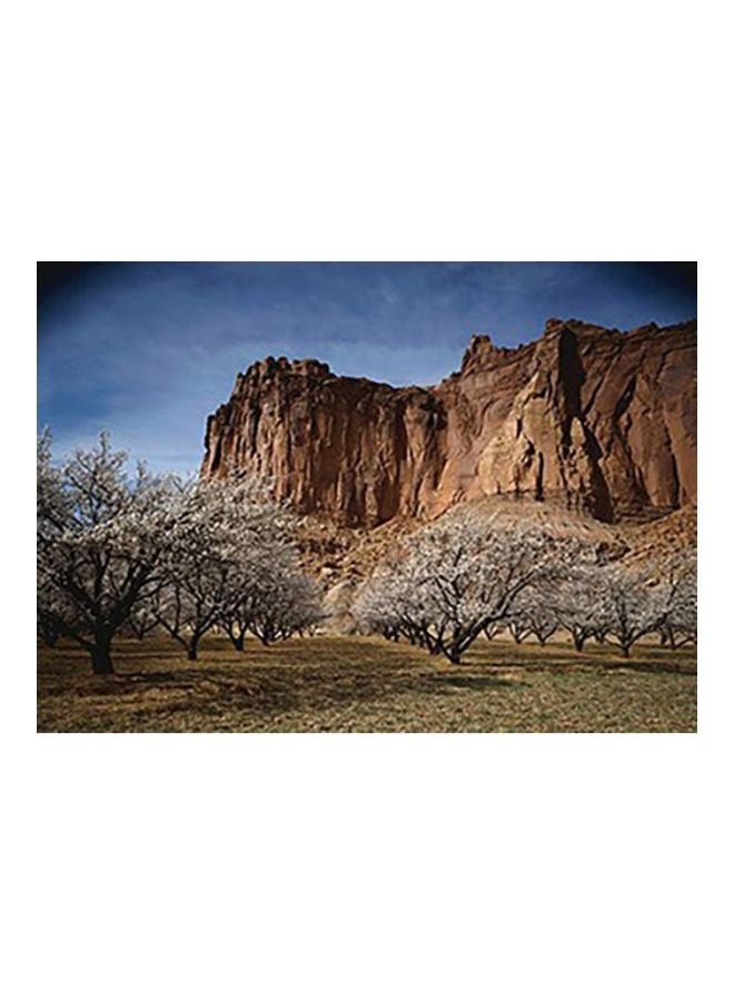 Decorative Wall Poster Brown/Blue/Grey 40x60cm