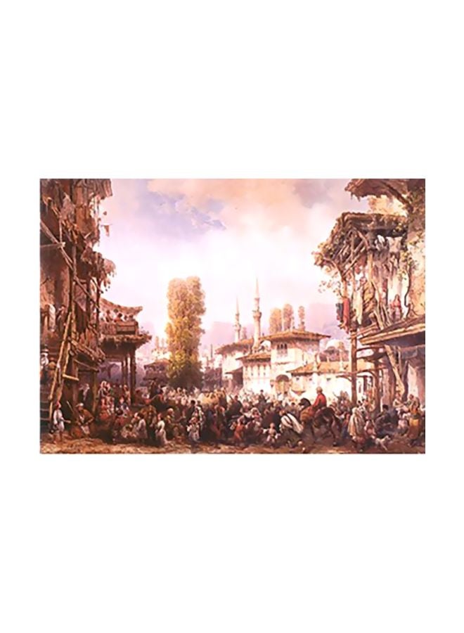 بوستر حائط للتزيين بني/ أبيض/ أزرق 24x34سم