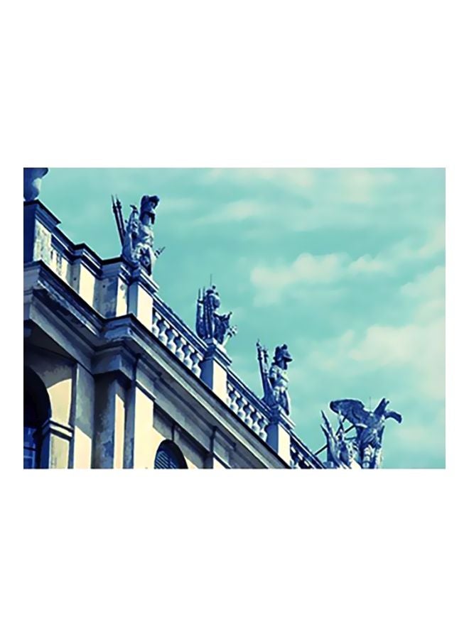 بوستر حائط للتزيين أزرق/ أبيض 24x34سم