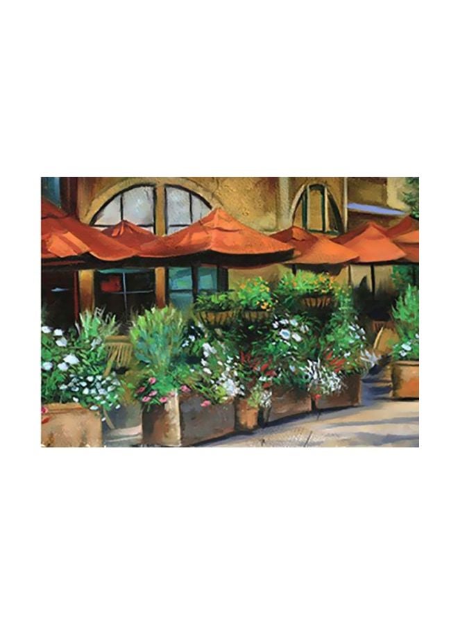 فوتو بلوك لوحة فنية لديكور الحائط أخضر / أبيض / برتقالي 18x24سم