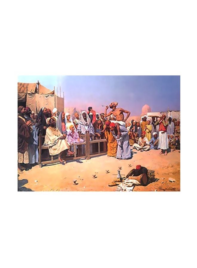 لوحة فنية لديكور الحائط أزرق/ بيج/ بني 40x60سم