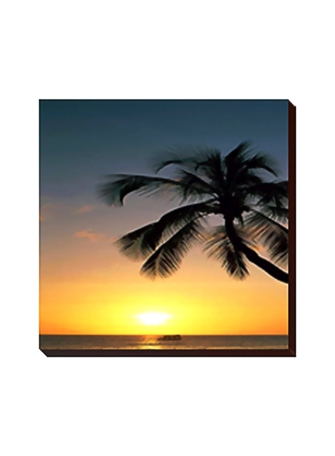 Decorative Wall Poster With Frame Yellow/Blue/Green 15x15cm