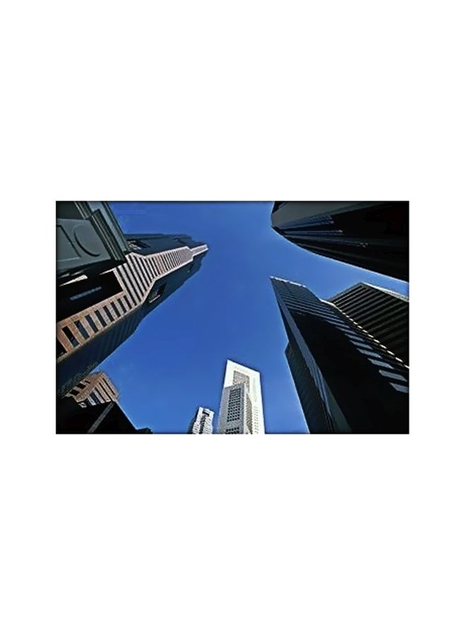 Decorative Wall Poster Blue/Black/White 24x18cm