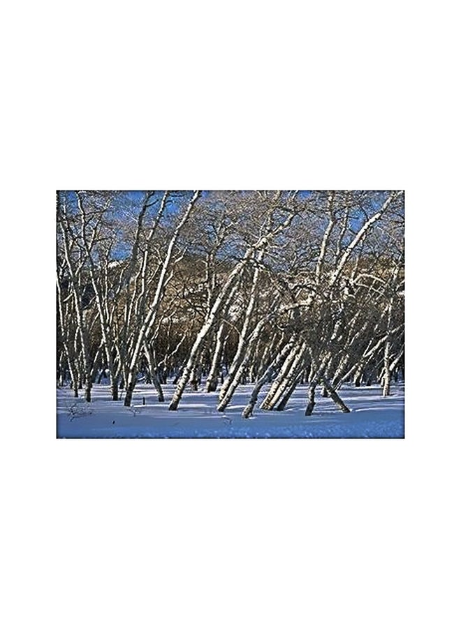 PHOTOBLOCK Decorative Wall Poster Blue/Beige/White 24x18cm