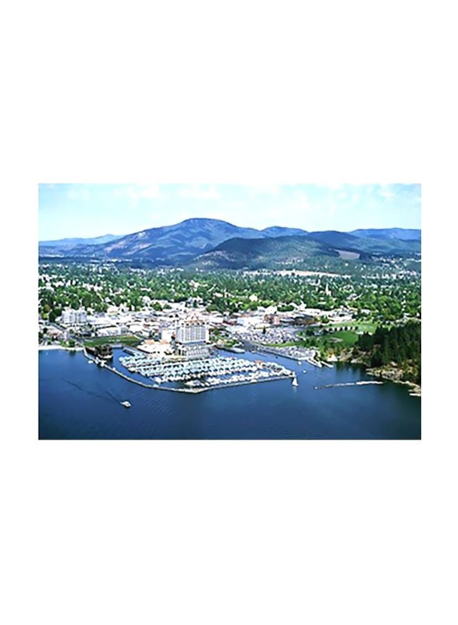 PHOTOBLOCK Decorative Wall Poster Blue/Green/White 24x18cm