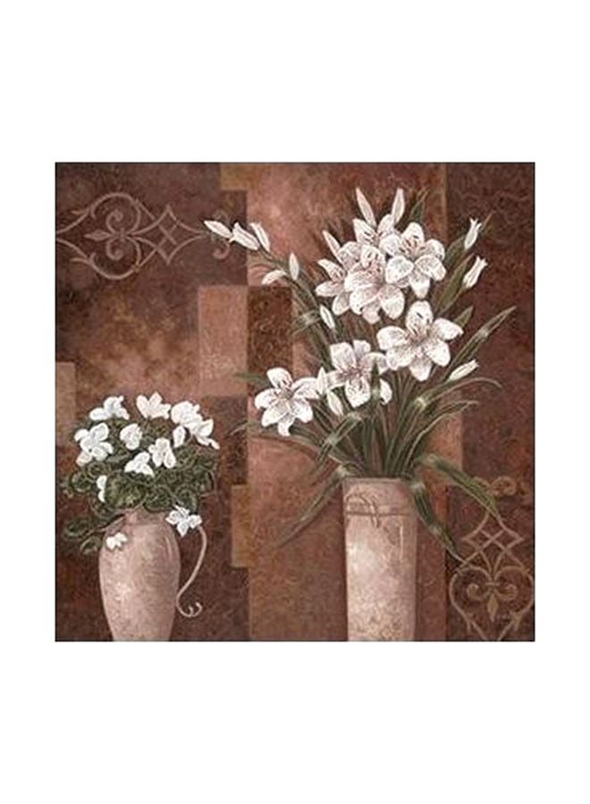 Decorative Wall Painting Brown/White/Green 15x15cm