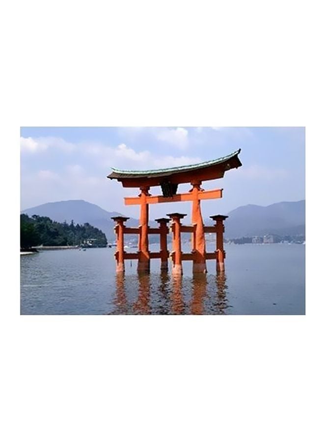 بوستر حائط للتزيين أزرق/ برتقالي 24x18سم