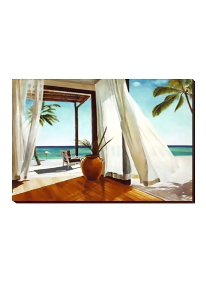 بوستر حائط للتزيين أزرق/أبيض/بني 30x20سم