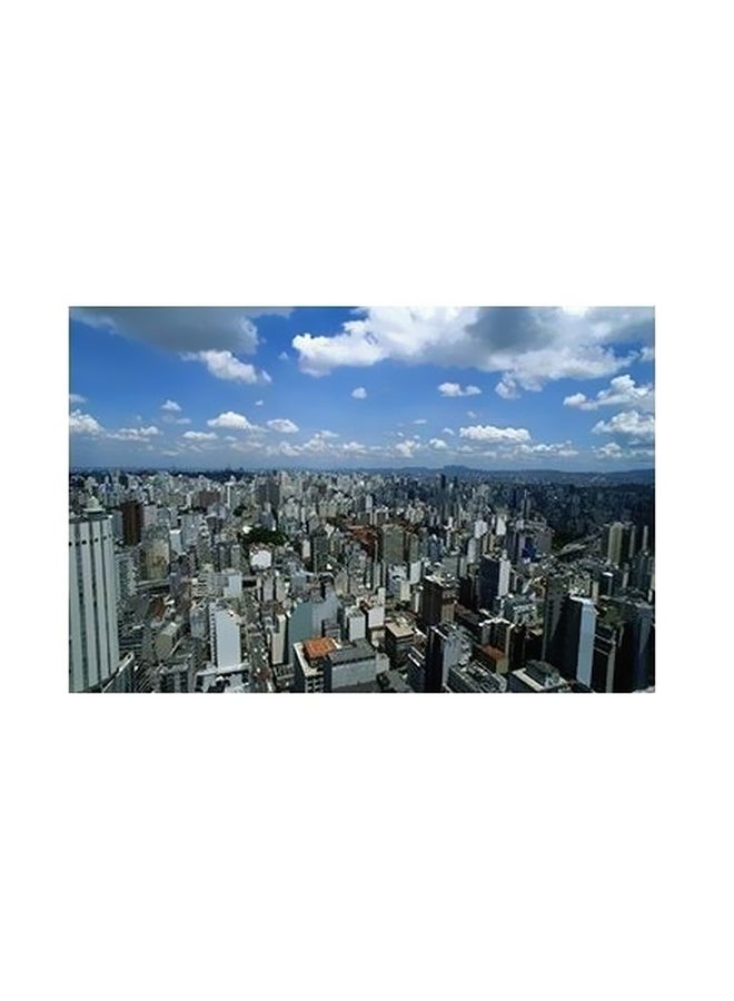 PHOTOBLOCK Decorative Wall Poster Blue/Grey/White 24x18cm