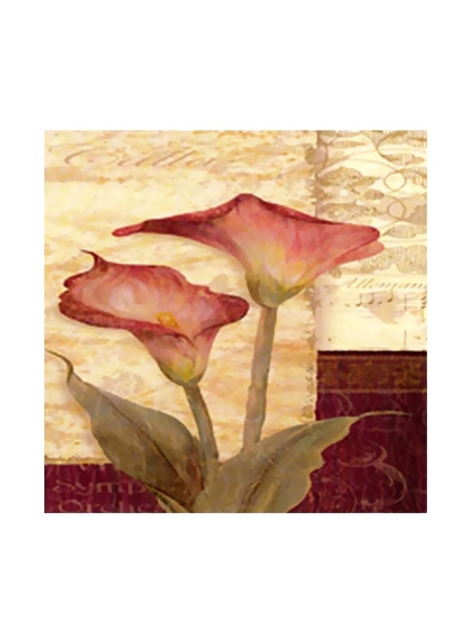 Decorative Wall Painting With Frame Red/Beige/Green 15x15cm