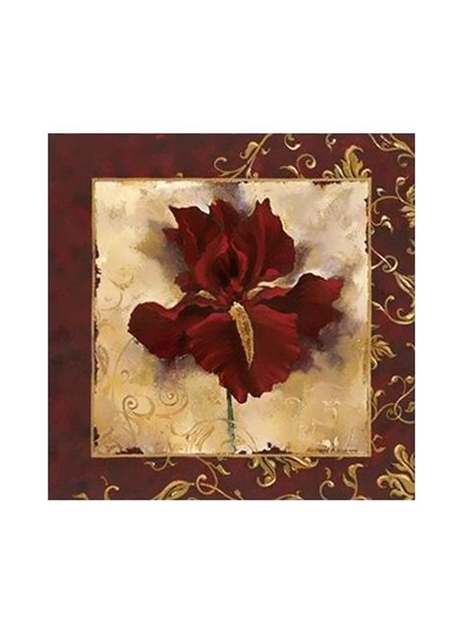 Decorative Wall Painting Red/Beige/Green 15x15cm