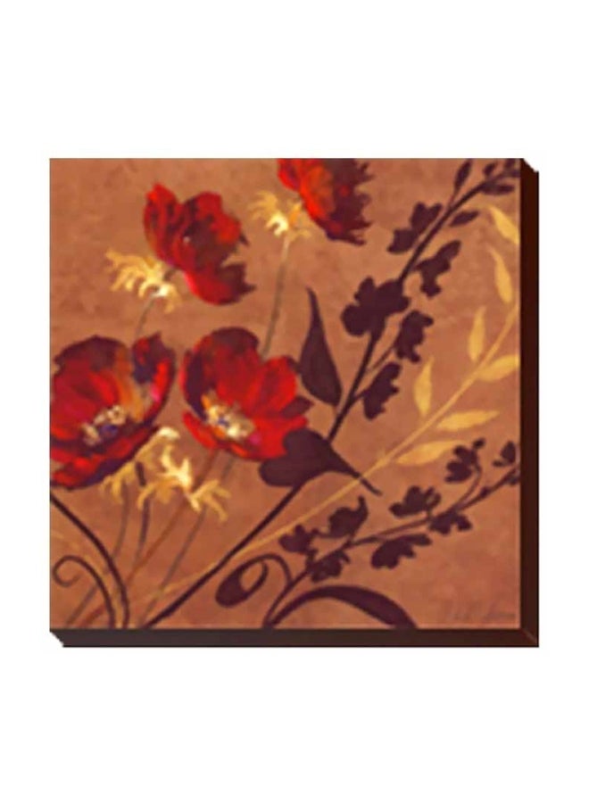 Photo Block Decorative Wall Painting Brown/Red/Gold 15x15cm 