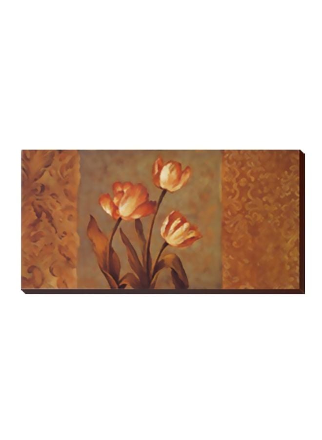 لوحة جدارية لتزيين الحائط مع إطار بني/أحمر/بيج