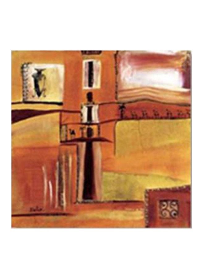 لوحة جدارية لتزيين الحائط مع إطار برتقالي/أصفر/أبيض 15x15سم