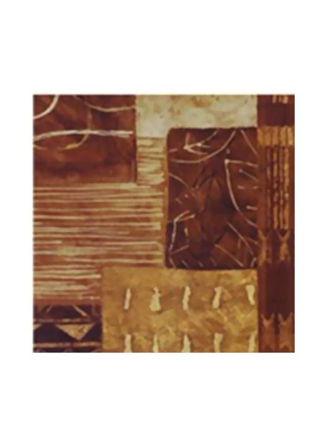 حاملة أكواب الشاي بنقشة تجريدية بني/بيج 15x15سم