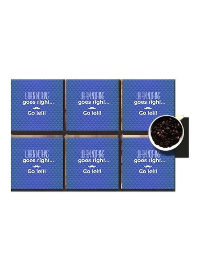 6-Piece Coaster Set Blue/White 7x7cm
