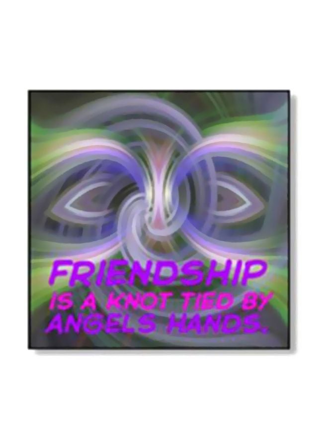 Decorative Wall Painting With Frame Purple/Green 15x15cm