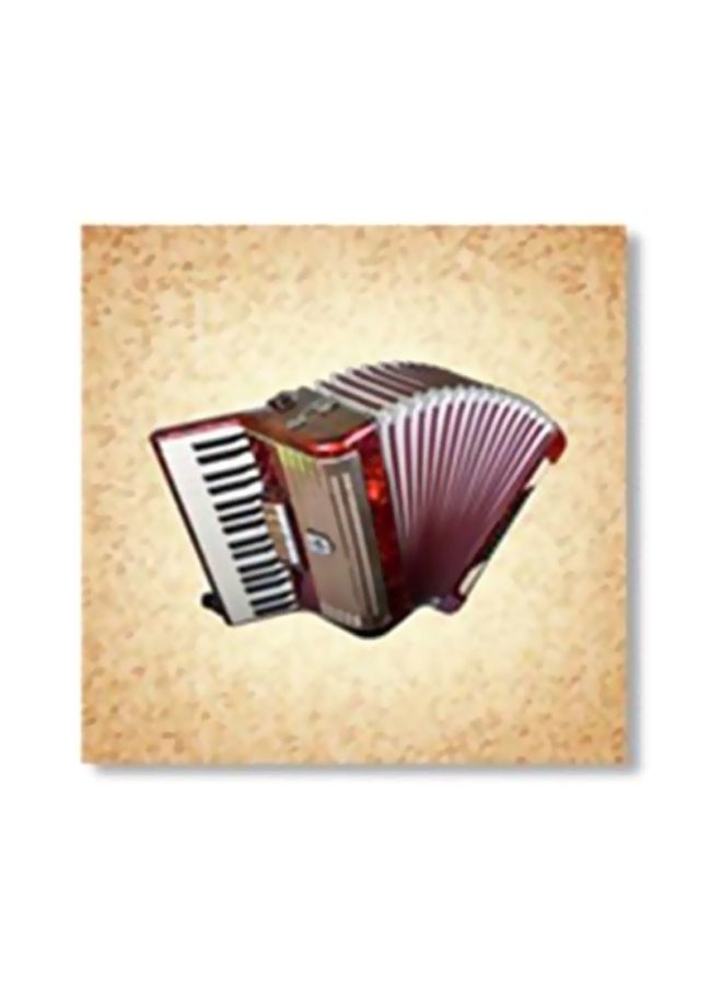 Decorative Wall Painting With Frame Red/White/Yellow 15x15cm