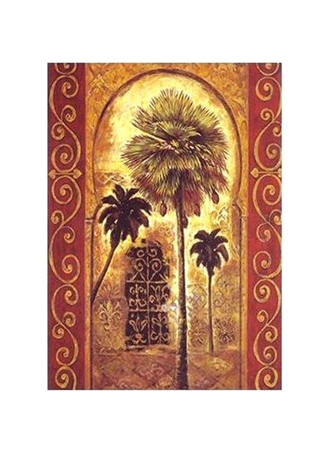 لوحة فنية لديكور الحائط بني/ أصفر /أحمر 24x18سم