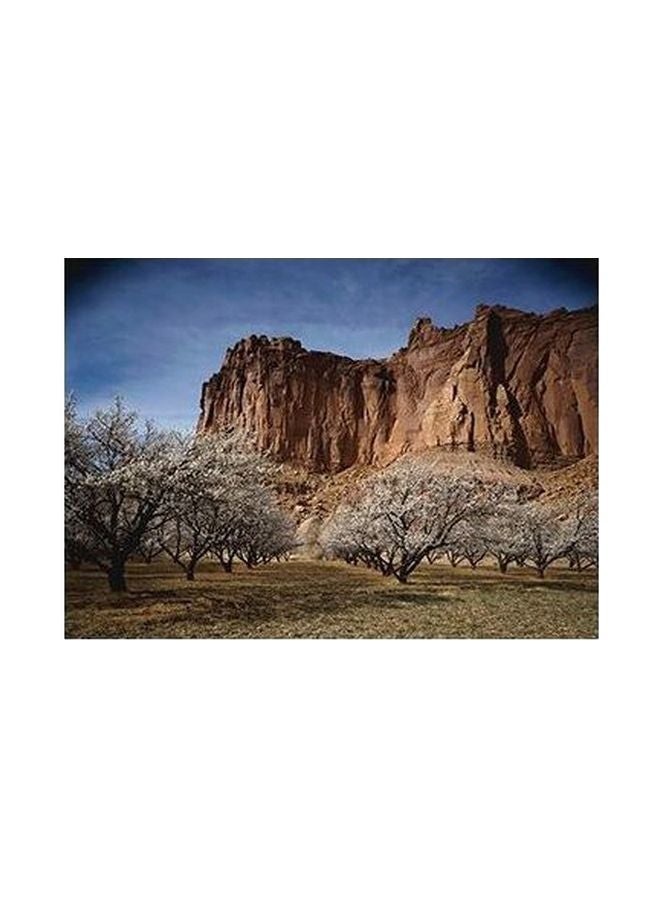 Decorative Wall Poster Blue/Brown/Grey 24x18cm