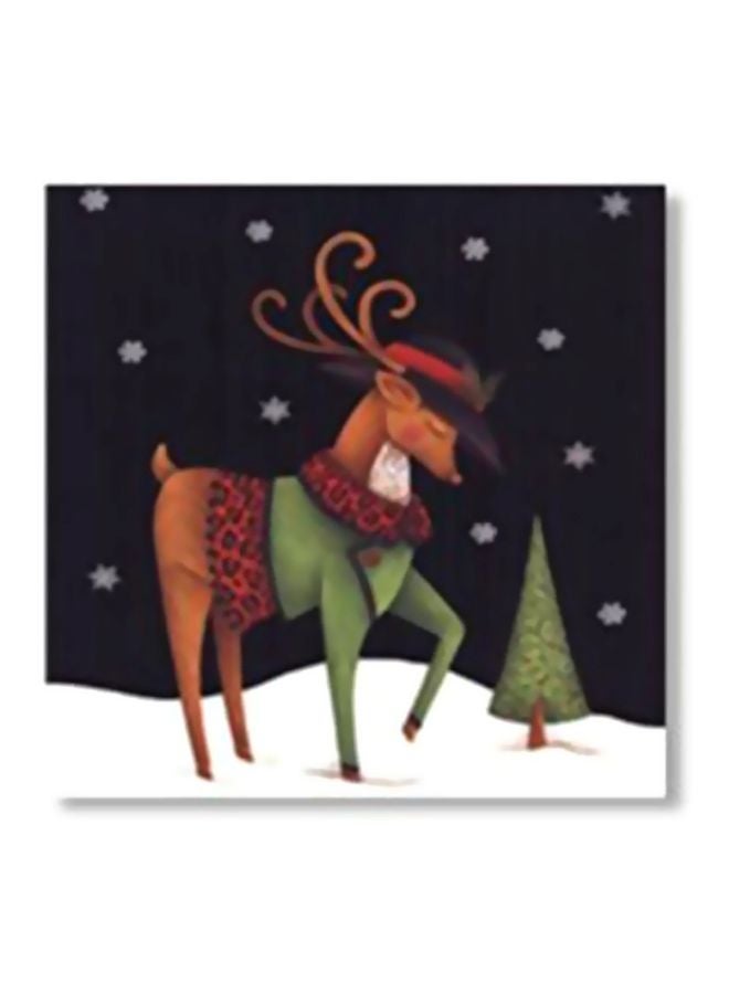 بوستر جداري للتزيين مع إطار أسود/أخضر/بني 20x20سم