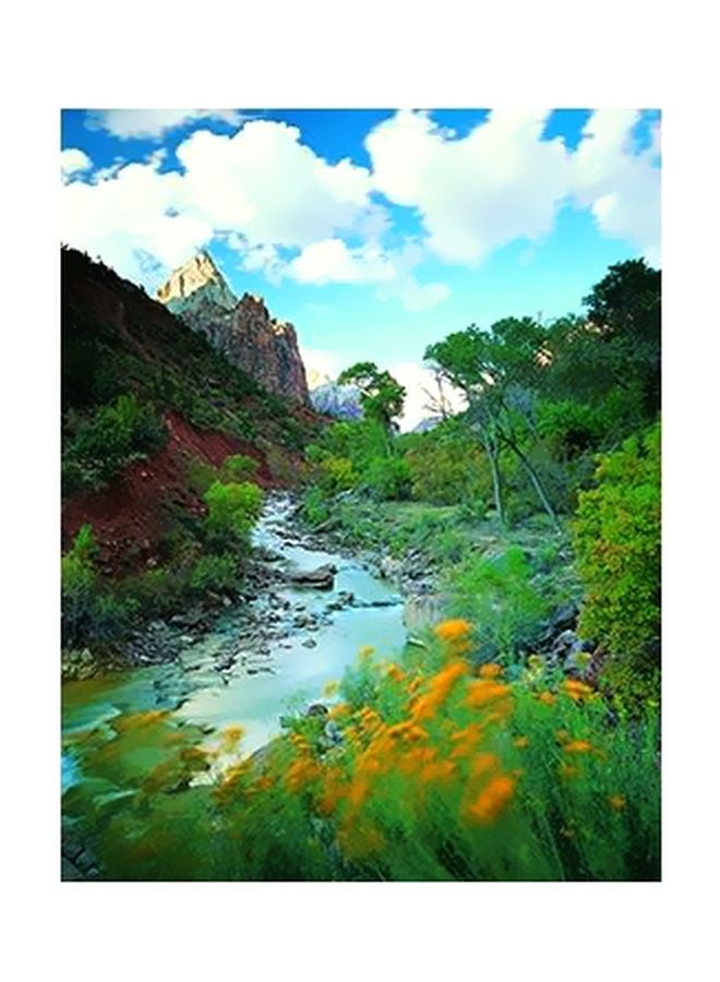 PHOTOBLOCK Decorative Wall Poster Green/Yellow/Blue 15x20centimeter 