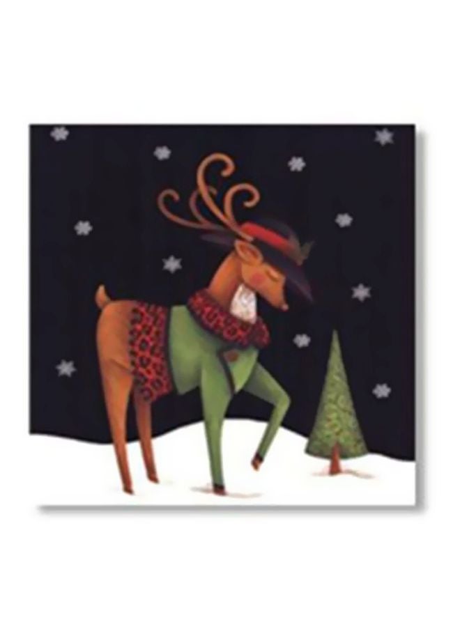 بوستر جداري للتزيين مع إطار أسود/أخضر/بني 24x24سم