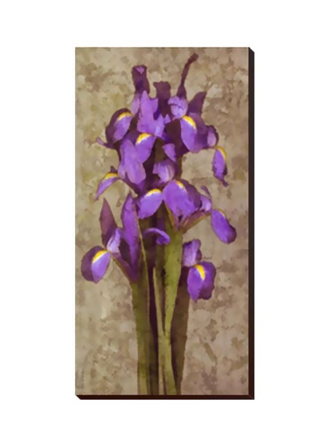 Photo Block Decorative Wall Painting With Frame Purple/Brown/Green 13x45cm 