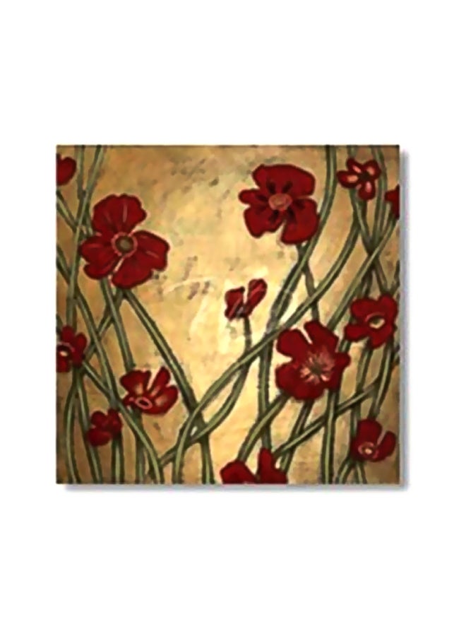 فوتو بلوك لوحة جدارية لتزيين الحائط مع إطار بني/أحمر/أخضر 30x30سم