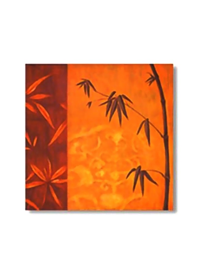 Decorative Wall Painting With Frame Orange/Brown 24x24cm