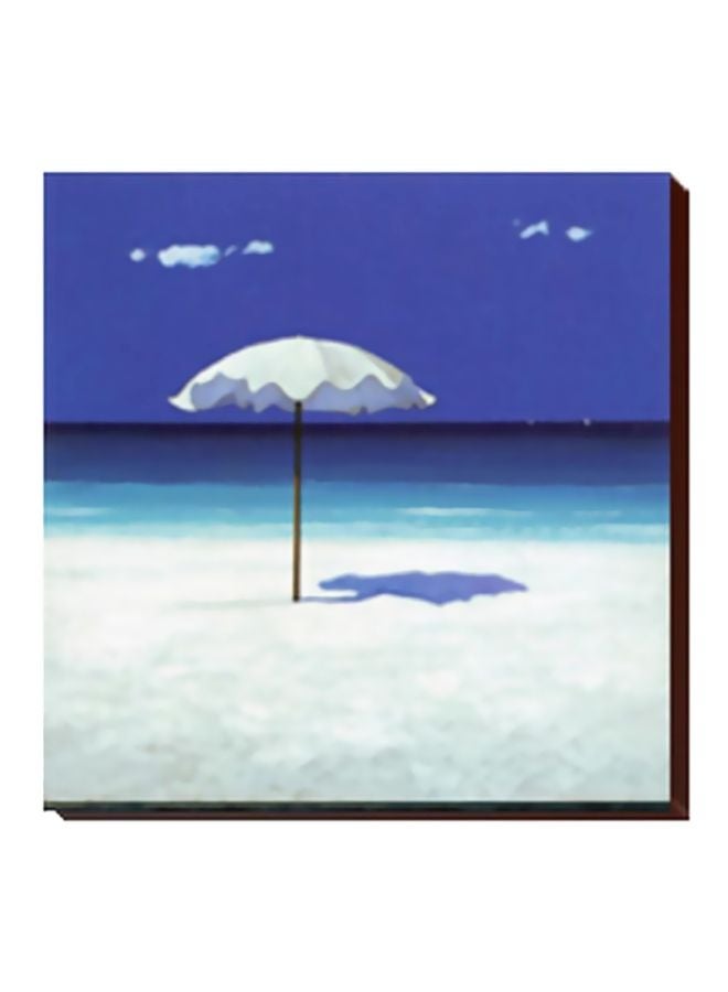 Photo Block Decorative Wall Painting With Frame Blue/White 15x15cm 