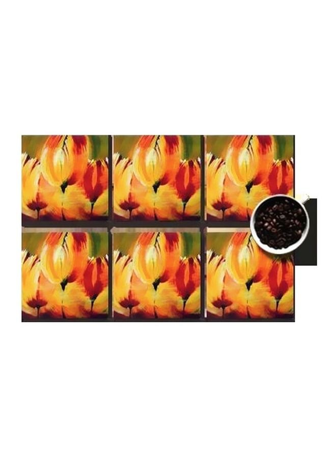 مجموعة حاملات أكواب للزينة مكونة من 6 قطع متعدد الألوان 7x7سم