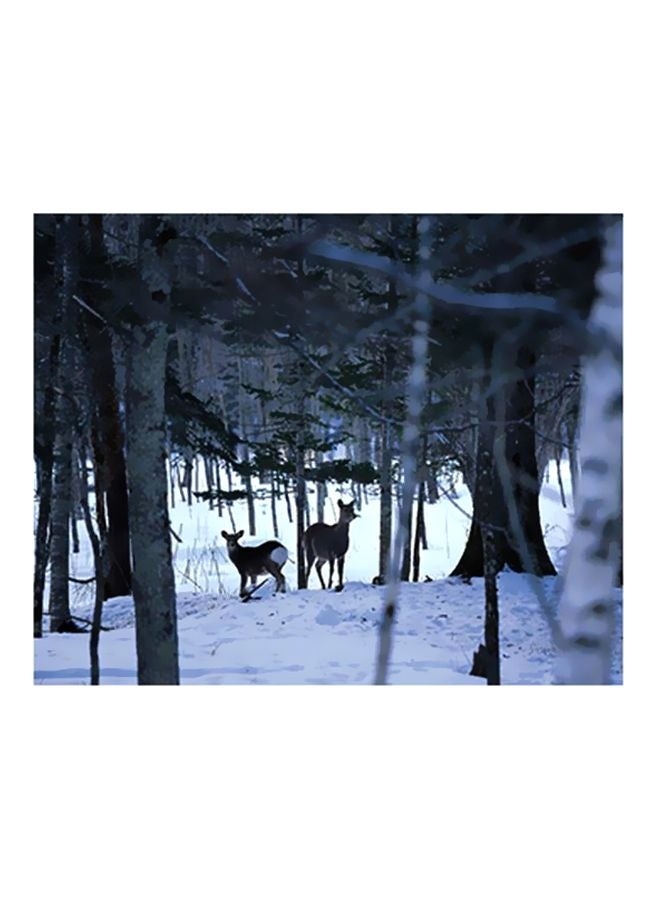 Decorative Wall Poster White/Green/Grey 15x20cm