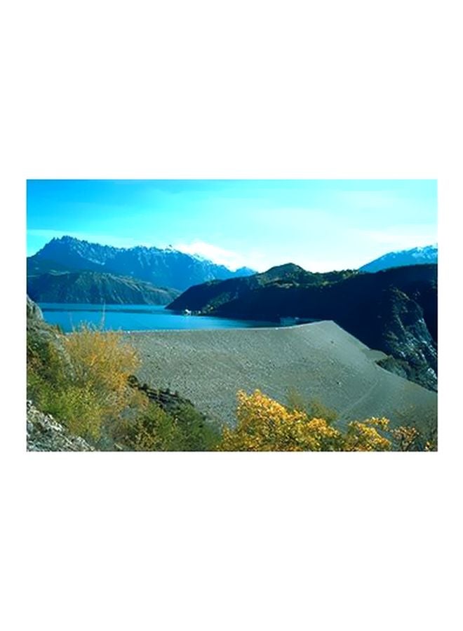 PHOTOBLOCK Decorative Wall Painting With Frame Blue/Green/Yellow 20x15cm