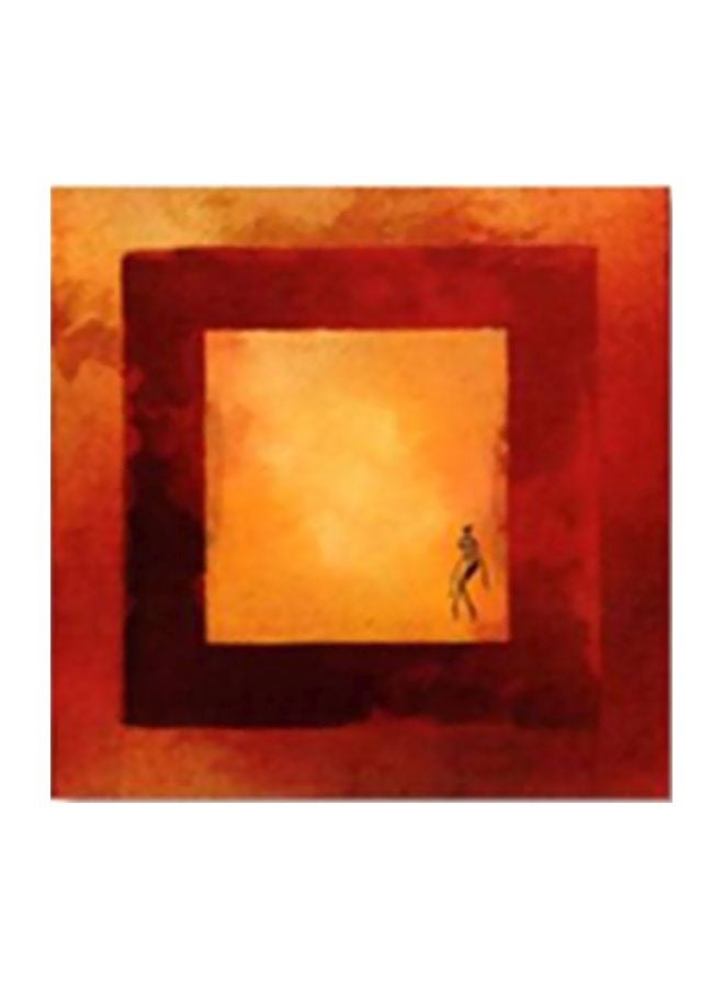 لوحة جدارية لتزيين الحائط مع إطار أحمر/ بني/ برتقالي 15x15سم