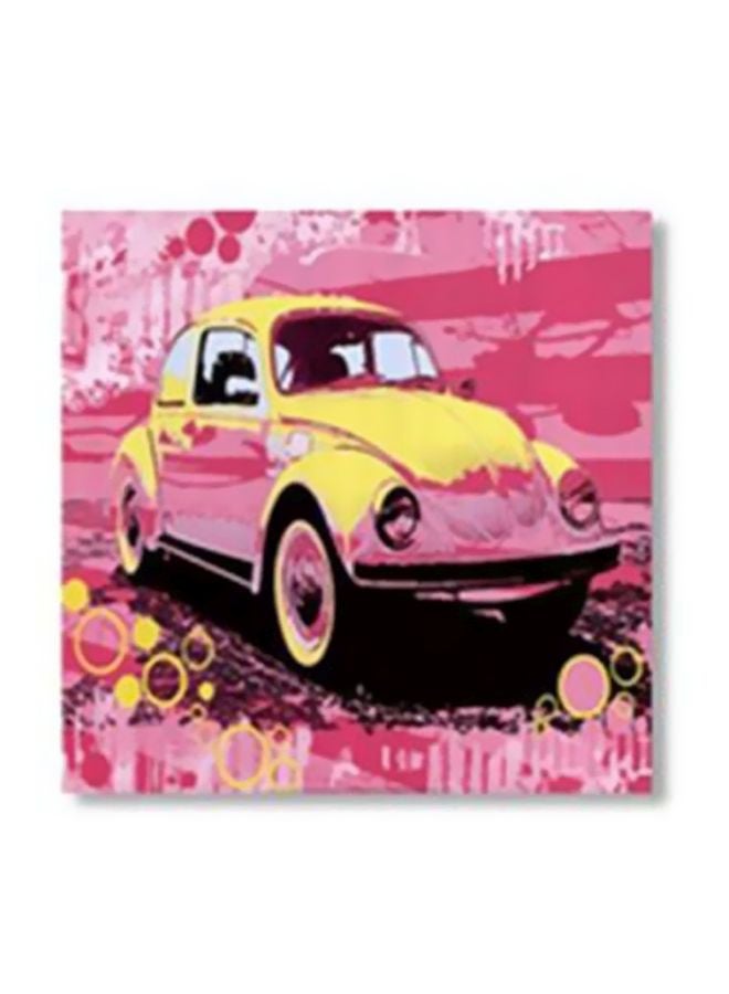 فوتو بلوك بوستر جداري للتزيين مع إطار أصفر/ وردي/ أسود 30x30سم