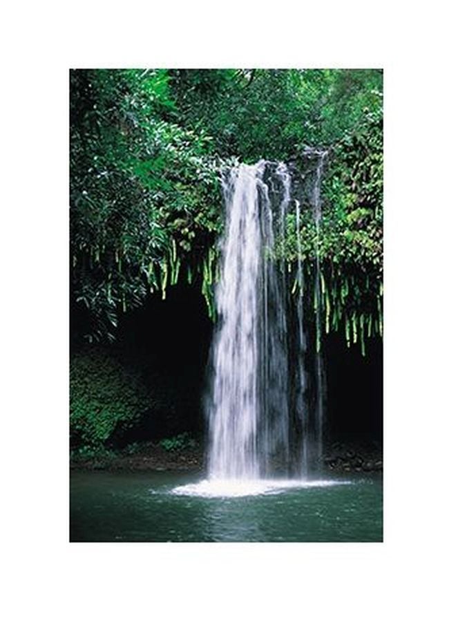 Decorative Wall Painting With Frame Green/White/Blue 20x15cm